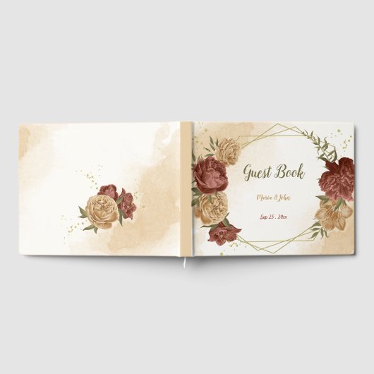 terracotta aardetoon bloemenbruiloft gastenboek (Volledig)