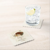 terracotta aardetoon bloemenbruiloft kartonnen onderzetters (Insitu)