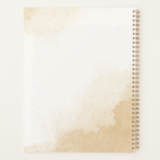 terracotta aardetoon bloemenbruiloft planner (Achterkant)