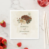 terracotta aardetoon bloemenbruiloft servet (Insitu)