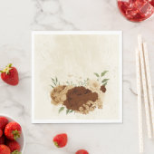 terracotta aardetoon bloemenbruiloft servet (Insitu)