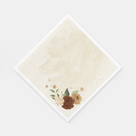 terracotta aardetoon bloemenbruiloft servet (Hoek)