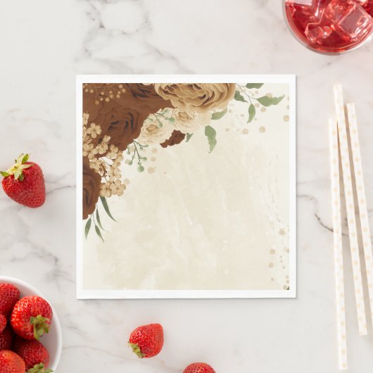 terracotta aardetoon bloemenbruiloft servet (Insitu)