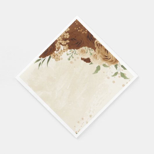 terracotta aardetoon bloemenbruiloft servet (Hoek)