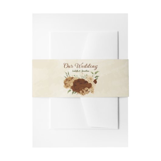 terracotta aardetoon bloemenbruiloft uitnodigingen wikkel (Voorkant Voorbeeld)