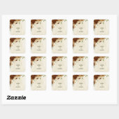 terracotta aardetoon bloemenbruiloft vierkante sticker (Vel)