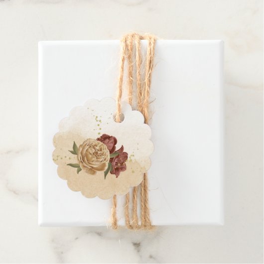 terracotta aardetoon bloemengroen bruiloft bedankjes labels (In situ)