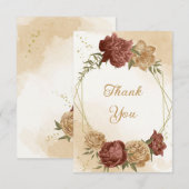 terracotta aardetoon bloemengroen bruiloft bedankkaart (Voorkant / Achterkant)