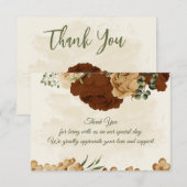 terracotta aardetoon bloemengroen bruiloft bedankkaart (Voorkant / Achterkant)