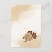 terracotta aardetoon bloemengroen bruiloft informatiekaartje (Achterkant)