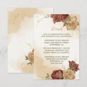 terracotta aardetoon bloemengroen bruiloft informatiekaartje (Voorkant / Achterkant)