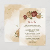 terracotta aardetoon bloemengroen bruiloft informatiekaartje (Voorkant / Achterkant)