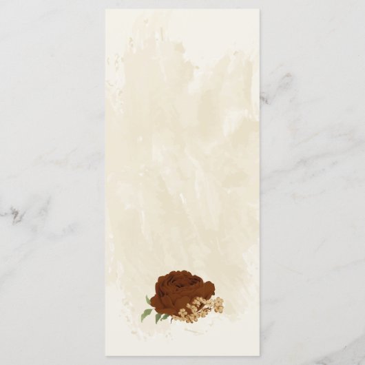 terracotta aardetoon bloemengroen bruiloft menu (Achterkant)