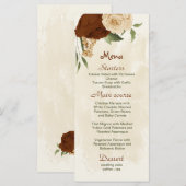 terracotta aardetoon bloemengroen bruiloft menu (Voorkant / Achterkant)