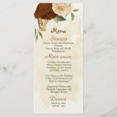 terracotta aardetoon bloemengroen bruiloft menu (Voorkant)