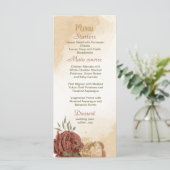 terracotta aardetoon bloemengroen bruiloft menu (Staand voorkant)