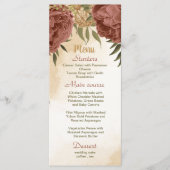terracotta aardetoon bloemengroen bruiloft menu (Voorkant)