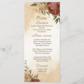 terracotta aardetoon bloemengroen bruiloft menu (Voorkant)