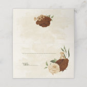 terracotta aardetoon bloemengroen bruiloft plaatskaartje (Buitenkant ongevouwen)