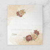 terracotta aardetoon bloemengroen bruiloft plaatskaartje (Buitenkant ongevouwen)