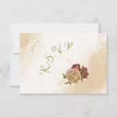 terracotta aardetoon bloemengroen bruiloft RSVP kaartje (Achterkant)