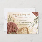 terracotta aardetoon bloemengroen bruiloft RSVP kaartje (Voorkant)