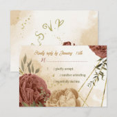 terracotta aardetoon bloemengroen bruiloft RSVP kaartje (Voorkant / Achterkant)