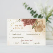 terracotta aardetoon bloemengroen bruiloft RSVP kaartje (Staand voorkant)