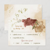 terracotta aardetoon bloemengroen bruiloft RSVP kaartje (Voorkant / Achterkant)