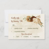 terracotta aardetoon bloemengroen bruiloft RSVP kaartje (Voorkant)