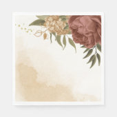 terracotta aardetoon bloemengroen bruiloft servet (Voorkant)