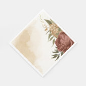 terracotta aardetoon bloemengroen bruiloft servet (Hoek)