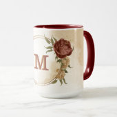 terracotta aardetoon bloemengroen koffie mok (Voorkant rechts)