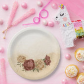 terracotta aardetoon bloemengroen papier borden papieren bordje (Feest)