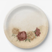 terracotta aardetoon bloemengroen papier borden papieren bordje (Voorkant)