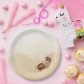 terracotta aardetoon bloemengroen papier borden papieren bordje (Feest)