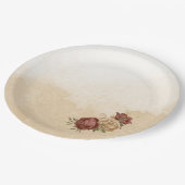 terracotta aardetoon bloemengroen papier borden papieren bordje (Gekanteld)