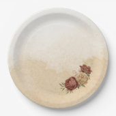 terracotta aardetoon bloemengroen papier borden papieren bordje (Voorkant)