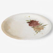 terracotta aardetoon bloemengroen papieren bordje (Gekanteld)