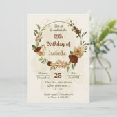 terracotta aardetoon bloemenverjaardag kaart (Staand voorkant)