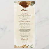 terracotta aardetoon bloemrijke groene wedding menu (Voorkant)