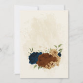 terracotta aardetoon marine bloemengroen bruiloft kaart (Achterkant)