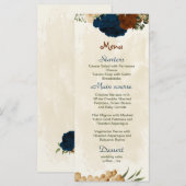 terracotta aardetoon marine bloemengroen bruiloft menu (Voorkant / Achterkant)