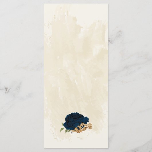 terracotta aardetoon marine bloemengroen bruiloft menu (Achterkant)