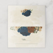 terracotta aardetoon marine bloemengroen bruiloft plaatskaartje (Buitenkant ongevouwen)