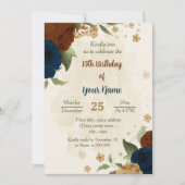 terracotta aardetoon marine bloemenverjaardag kaart (Voorkant)