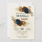 terracotta aardetoon marine bloemenverjaardag kaart (Voorkant)