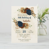 terracotta aardetoon marine bloemenverjaardag kaart (Staand voorkant)