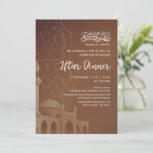 Terracotta Aardse Moskee Ramadan Iftar Uitnodiging (Staand voorkant)
