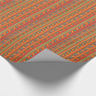 Terracotta Abstract Aztec Tribal Print Pattern Cadeaupapier
